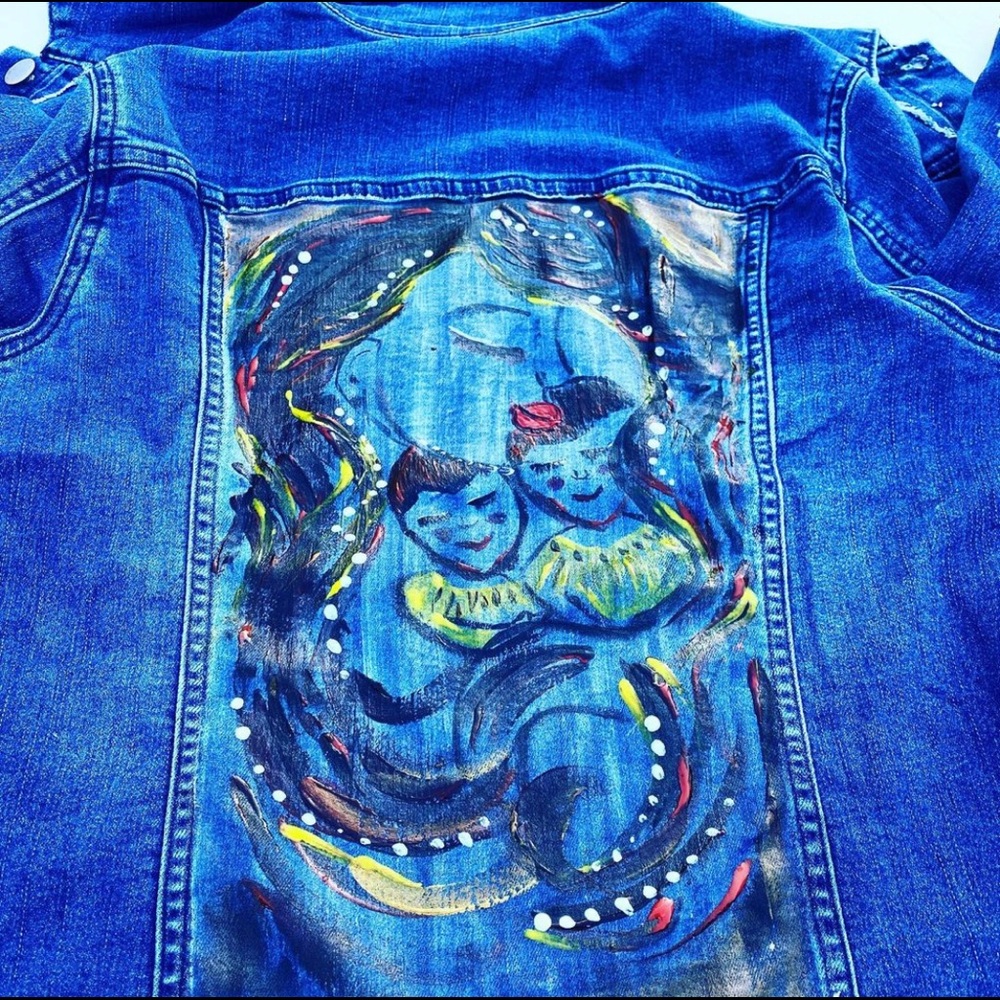 Hand painted Denim jacket to die for.